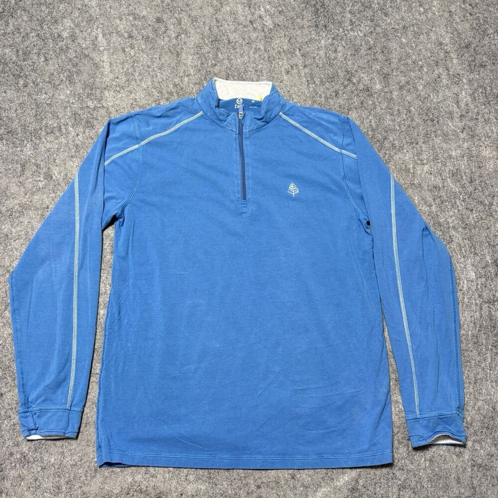tasc Performance Men's Medium Blue Quarter Zip Golf Pullover Pine Tree Logo